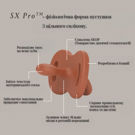 Пустушка силіконова фізіологічна, 6-18 місяців, "Colour Essence"/світло-бежева - lebebe-boutique - 3