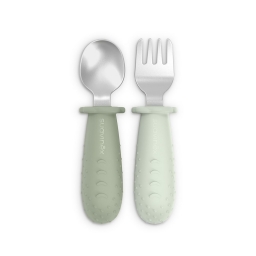 Набір столових приборів зі сталі "Colour Essence" (ложка, виделка)/зелений