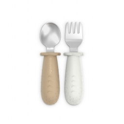 Набір столових приборів зі сталі "Colour Essence" (ложка, виделка)/бежевий