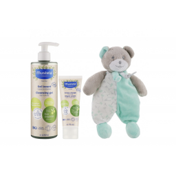 Подарунковий набір з ведмедиком для хлопчика Mustela 2100010015846