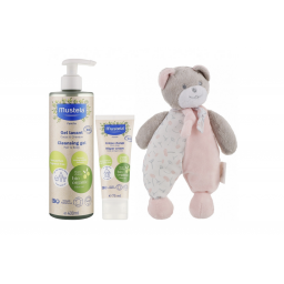 Подарунковий набір з ведмедиком для дівчинки Mustela 2100010015839