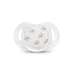 Пустушка фізіологічна, 6-18 місяців, "Poetry", світло-бежева з рожевими квітами