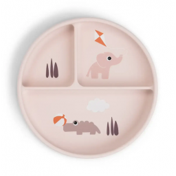 Роздільна тарілка Done by deer — Stick&Stay Playground Пудра