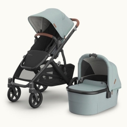 Коляска універсальна 2в1 Uppababy Vista V3 Kenzi Mystic Aqua/Carbon Frame/Saddle Leather