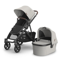 Коляска універсальна 2в1 Uppababy Vista V3 Savannah Pearl Gray Jacquard/Carbon Frame/Chestnut Leather