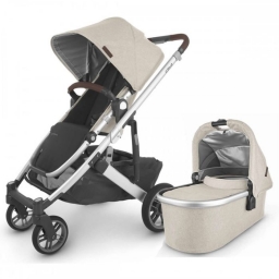 Універсальна коляска 2 в 1 UPPAbaby CRUZ V2 + Carry Declan Oat Melange/Silver frame/Chestnut leather