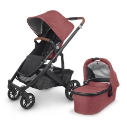 Універсальна коляска 2 в 1 UPPAbaby CRUZ V2 + Carrycot Lucy Rosewood melange/Carbon frame/Saddle leather