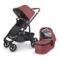 Універсальна коляска 2 в 1 UPPAbaby CRUZ V2 + Carrycot Lucy Rosewood melange/Carbon frame/Saddle leather