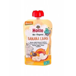 Пюре "Banana-Lama" з бананом, яблуком, манго й абрикосом органічне (з 6 місяців) 100г, Holle