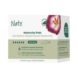 Послеродовые органические прокладки ECO by Naty Extra 10 шт. (с крылышками)