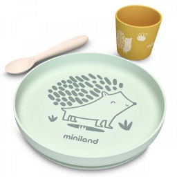 Набір силіконового дитячого посуду Miniland Forest