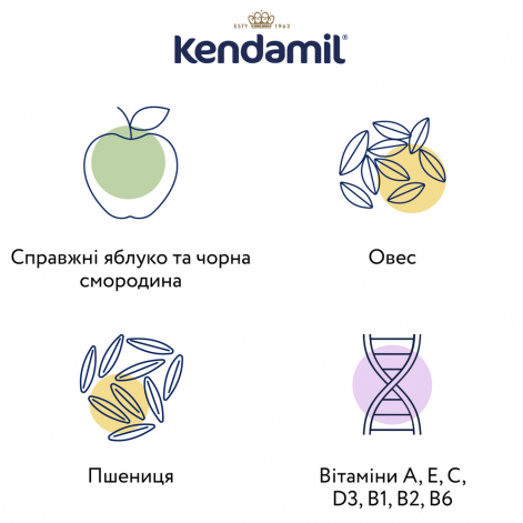 Kendamil Дитяча молочна розчинна каша з яблуком та чорною смородиною, з 6 місяців, 150 г - lebebe-boutique - 3