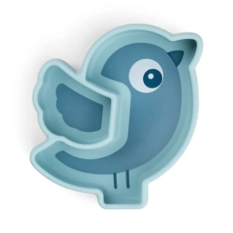 Силіконова тарілка для перекусів Stick&Stay Birdee Синя