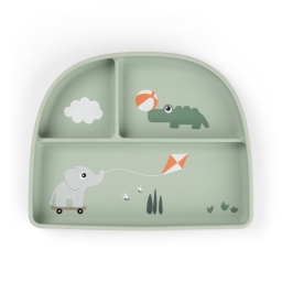 Секційна тарілка Stick&Stay Playground зелена