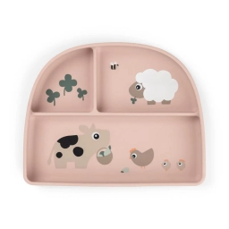 Секційна тарілка Stick&Stay Tiny Farm, пудровий