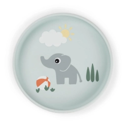 Cиліконова тарілка Stick&Stay Playground, синій