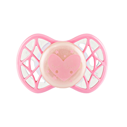 Nuvita Пустушка Air55 Cool 0міс+, симетрична, з ковпачком, світиться у темряві, серце, рожевий