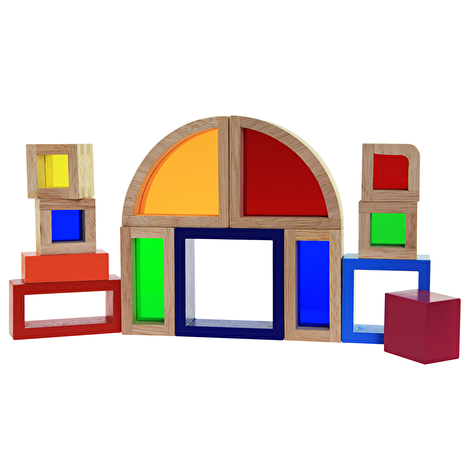 goki Конструктор дерев'яний Райдужні будівельні блоки з вікнами - lebebe-boutique - 2