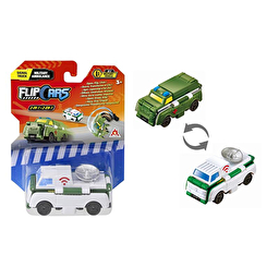 Flip Cars Машинка-трансформер 2 в 1 Вантажівка зв'язку і Військова швидка допомога