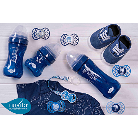 Дитяча антиколікова пляшечка Mimic® Nuvita, 250 мл, темно - синя - lebebe-boutique - 2