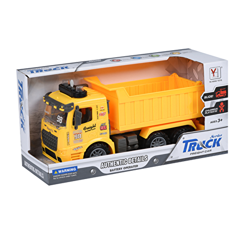 Машинка інерційна Truck Самоскид (жовтий) зі світлом і звуком - lebebe-boutique - 3