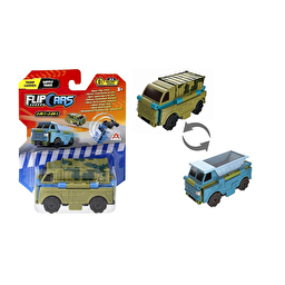 Flip Cars Машинка-трансформер 2 в 1 Військова вантажівка і Самоскид
