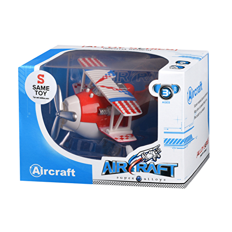 Same Toy Літак металевий інерційний Aircraft зі світлом і звуком (червоний) - lebebe-boutique - 5