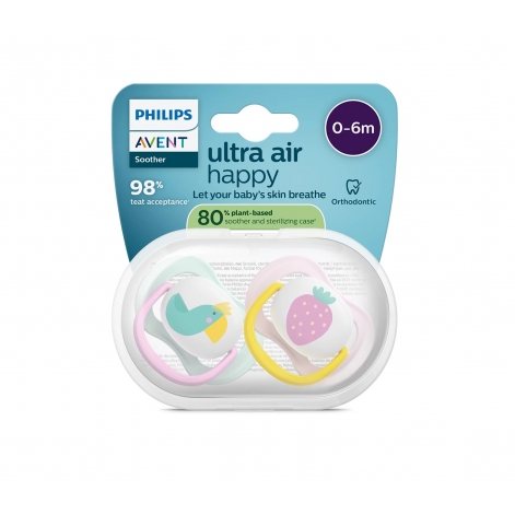 Пустушка Avent Ultra Air, 0-6 міс., 2шт, дизайн для дівчат. - lebebe-boutique - 11