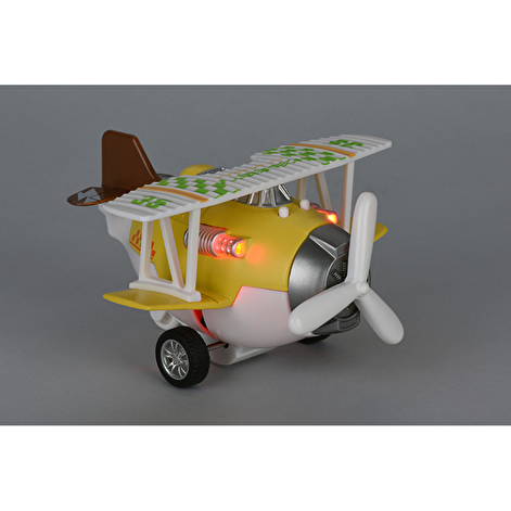 Same Toy Літак металевий інерційний Aircraft зі світлом і звуком (жовтий) - lebebe-boutique - 2