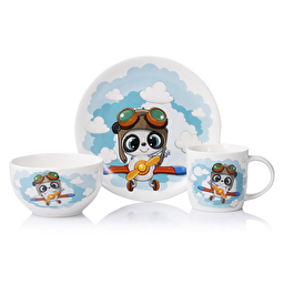 ARDESTO Набір дитячого посуду Panda pilot, 3 предмети, порцеляна