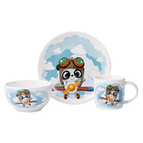 ARDESTO Набір дитячого посуду Panda pilot, 3 предмети, порцеляна - lebebe-boutique - 3
