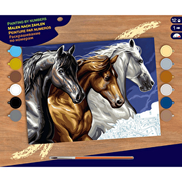 Картина за номерами Sequin Art  Дикі коні