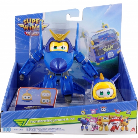 Super Wings Ігровий набір Transforming Джером і улюбленець (Jerome & Pet) - lebebe-boutique - 8