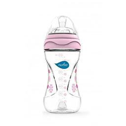 Nuvita Feeding bottle Mimic 250ml. 3m+ Colic reduction, pink