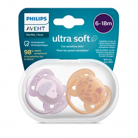 Пустушка Avent Ultra Soft, 6-18 міс., дизайн для дівчат, 2 шт. - lebebe-boutique - 10
