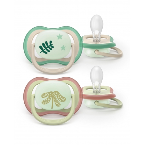 Пустушка Avent Ultra Air Нічна, 6-18 міс., 2шт, нейтральний дизайн. - lebebe-boutique - 2