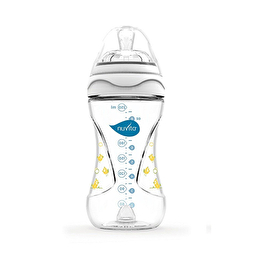 Nuvita Feeding bottle Mimic 250ml. 3m+ Colic reduction, white