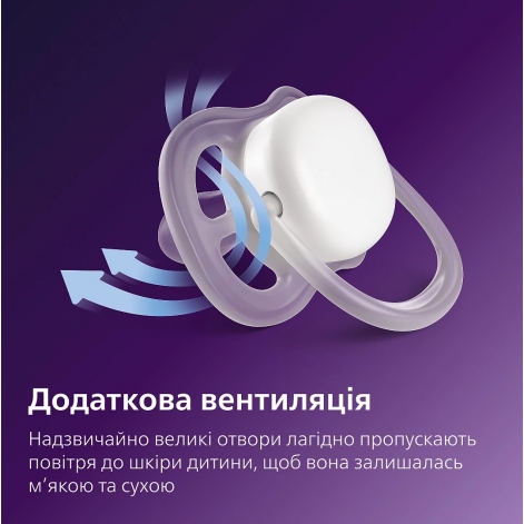 Пустушка Avent Ultra Air, 0-6 міс., 2шт, дизайн для дівчат. - lebebe-boutique - 3