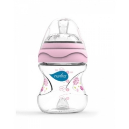 Пляшка для годування Mimic 150мл. 0м + Антіколіковая Nuvita Feeding bottle Mimic 150ml. 0m+ Colic reduction, pink