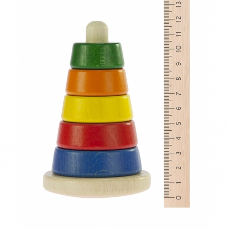 nic Пірамідка дерев'яна конічна різнобарвна - lebebe-boutique - 2