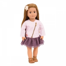 Лялька Our Generation Віена (46 см) в рожевій шкіряній куртці