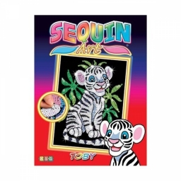 Картина з паєток Sequin Art Білий тигр Тобі