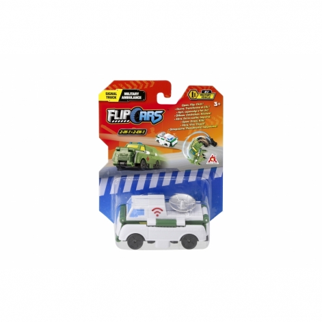 Flip Cars Машинка-трансформер 2 в 1 Вантажівка зв'язку і Військова швидка допомога - lebebe-boutique - 4
