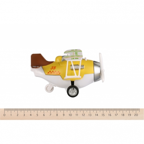 Same Toy Літак металевий інерційний Aircraft зі світлом і звуком (жовтий) - lebebe-boutique - 3