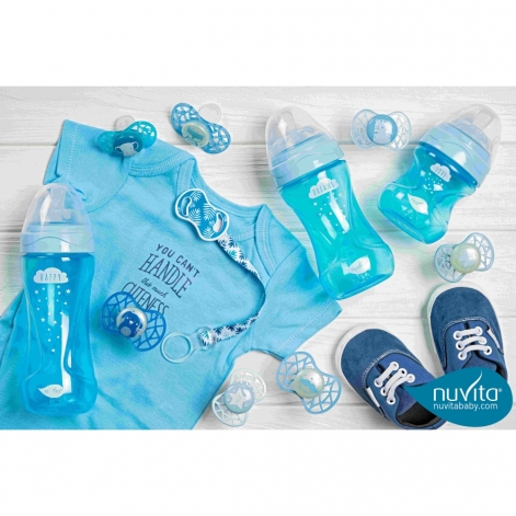 Дитяча антиколікова пляшечка для годування Nuvita Mimic Cool 150 мл Блакитна - lebebe-boutique - 10