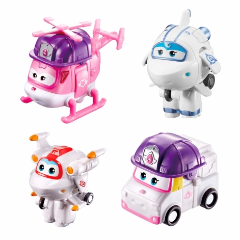 Super Wings Ігровий набір Transform-a-bots, 4 фігурки-трансформери, Діззі рятувальник, Зої, Астра, Астро - lebebe-boutique - 9