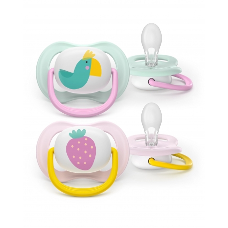 Пустушка Avent Ultra Air, 0-6 міс., 2шт, дизайн для дівчат. - lebebe-boutique - 2