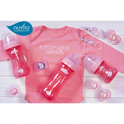 Дитяча антиколікова пляшечка Mimic® Nuvita, 150 мл, рожева - lebebe-boutique - 10