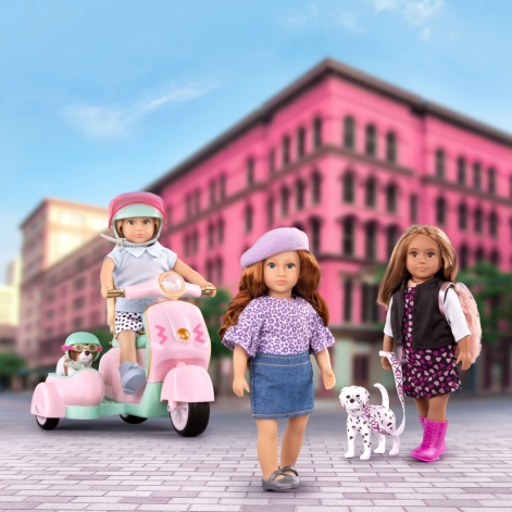LORI Транспорт для ляльок - Скутер із коляскою і собачкою - lebebe-boutique - 5