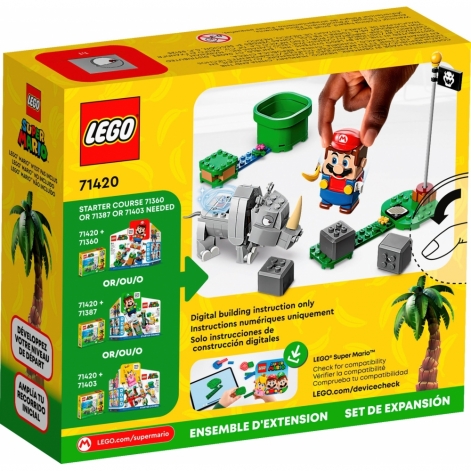 LEGO Конструктор Super Mario Носоріг Рамбі. Додатковий набір - lebebe-boutique - 5